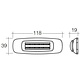 Narva 9-33V - Model 24 L.E.D Light Guide Front End Outline Marker Lamp (White) w/ Chrome Cover - 118 x 39mm (Blister Pack)