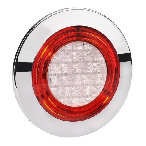 Narva 9-33V - Model 56 L.E.D Rear Stop Lamp (Red) w/ Red L.E.D Tail Ring - 155mm Dia