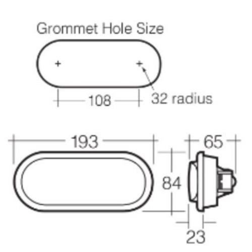 Narva 12V - Model 60 L.E.D Rear Stop/Tail Lamp Kit (Red) w/ Vinyl Grommet