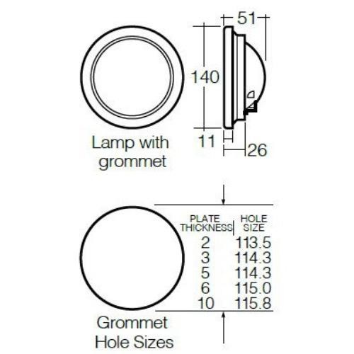 Narva 9-33V - Model 40 L.E.D Rear Direction Indicator Lamp Kit (Amber) w/ Vinyl Grommet