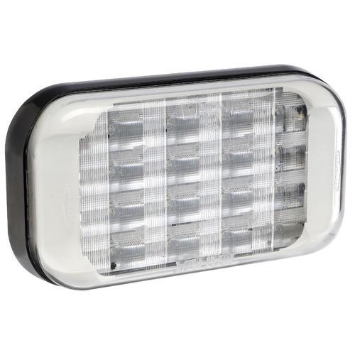Narva 9-33V - Model 41 L.E.D Reverse Lamp (White) for Horizontal Mounting w/ 0.5m of Hard-Wired Cable & Black Base - Blister Pack
