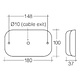Narva 9-33V - Model 41 L.E.D Reverse Lamp (White) for Horizontal Mounting w/ 0.5m of Hard-Wired Cable & Black Base - Blister Pack