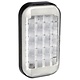 Narva 9-33V - Model 41 L.E.D Reverse Lamp (White) for Vertical Mounting w/ 0.5m of Hard-Wired Cable & Black Base - Blister Pack