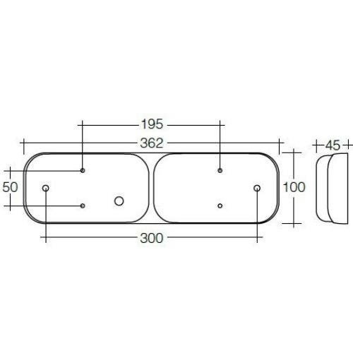 Narva 9-33V - Model 41 L.E.D Rear Twin Stop/Tail, Direction Indicator & Reverse Lamp w/ In-built Retro Reflectors, 0.5m of Hard-Wired Cable & Grey Housing (4 Packs)