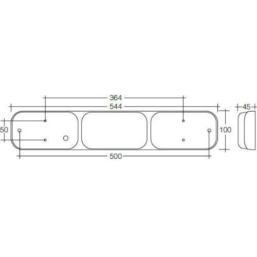 Narva 9-33V - Model 41 L.E.D Rear Direction Indicator & Twin Stop/Tail Lamps w/ 0.5m of Hard-Wired Cable & Grey Housing
