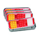 Narva 9-33V - Model 42 L.E.D Rear Stop/Tail, Direction Indicator & Reverse Lamp w/ In-built Retro Reflectors & 0.5m of Hard-Wired Cable (4 Packs)