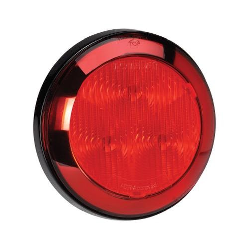 Narva 12V - Model 43 L.E.D Rear Stop/Tail Lamp (Red) w/ Chrome Ring, 0.3m Hard-Wired Non-Sheathed Cable & Black Base