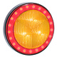 Narva 9-33V - Model 43 L.E.D Rear Direction Indicator Lamp (Amber) w/ Red L.E.D Tail Ring, 0.5m Hard-Wired Sheathed Cable & Black Base
