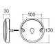 Narva 9-33V - Model 43 L.E.D Rear Stop Lamp (Red) w/ Red L.E.D Tail Ring, 0.5m Hard-Wired Sheathed Cable & Black Base