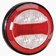 Narva 9-33V - Model 43 L.E.D Rear Direction Indicator & Reverse Lamp w/ Red L.E.D Stop/Tail Ring, In-built Retro Reflector, 0.5m Hard-Wired Sheathed Cable & Black Base