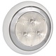 Narva 9-33V - Model 43 L.E.D Reverse Lamp (White) w/ Silver Satin Ring, 0.5m Hard-Wired Sheathed Cable & Contoured 150mm White Base
