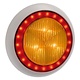 Narva 9-33V - Model 43 L.E.D Rear Direction Indicator Lamp (Amber) w/ Red L.E.D Tail Ring, 0.5m Hard-Wired Sheathed Cable & 150mm Contoured White Base