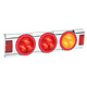 Narva 9-33V - Model 43 L.E.D Rear Direction Indicator & Twin Stop Lamps w/ L.E.D Tail Rings, 0.5m of Hard-Wired Cable & Chrome Housing w/ In-built Retro Reflectors