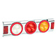 Narva 9-33V - Model 43 L.E.D Reverse, Rear Direction Indicator & Stop Lamps w/ L.E.D Tail Rings, 0.5m of Hard-Wired Cable & Chrome Housing w/ In-built Retro Reflectors
