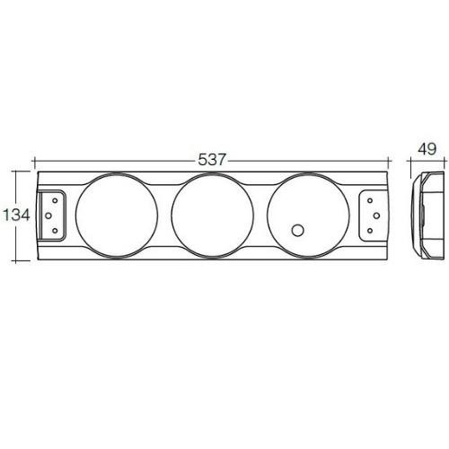 Narva 9-33V - Model 43 L.E.D Reverse, Rear Direction Indicator & Stop Lamps w/ L.E.D Tail Rings, 0.5m of Hard-Wired Cable & Chrome Housing w/ In-built Retro Reflectors