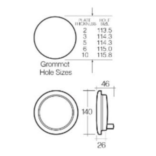 Narva 24V - Model 44 L.E.D Reverse Lamp (White) w/ Vinyl Grommet