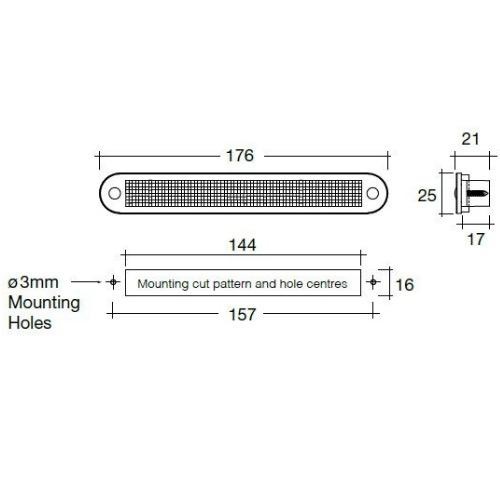 Narva 10-30 Volt LED Courtesy Strip Lamp - Current draw: 0.07A at 10-30V