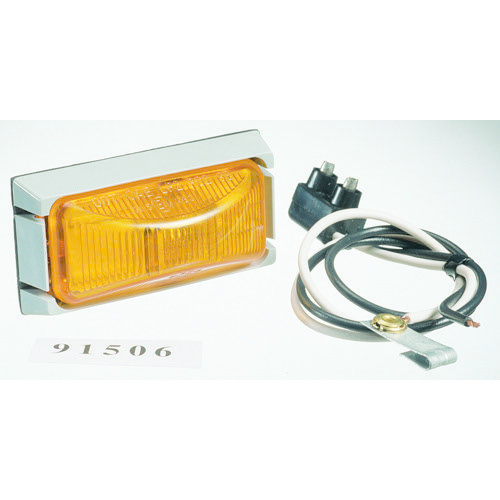 Narva Model 15 - 12V Sealed Side Direction Indicator or External Cabin Lamp Kit (Amber) w/ Grey Mounting Base