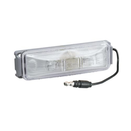 Narva Model 19 - 12V Sealed Front End Outline Marker Lamp Kit (White) w/ Self Grounding Grey Mounting Base