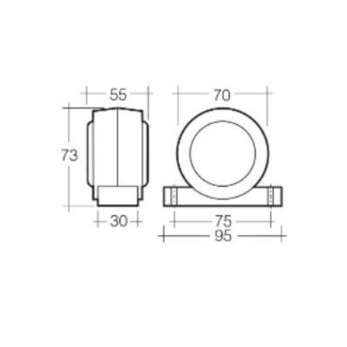 Narva Model 30 - 12V Sealed Side Marker & Front Position (Side) Lamp (Red/Amber) in Neoprene Body
