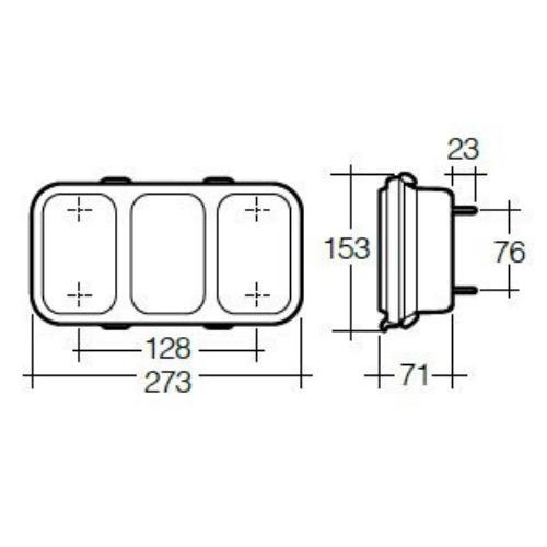 Narva Model 45 - 12V Module w/ Sealed Reverse, Rear Stop/Tail & Direction Indicator Lamps (LH)