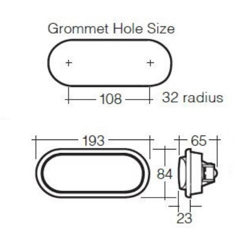 Narva Model 60 - 12V Sealed Rear Stop/Tail Lamp Kit (Red) with Vinyl Grommet