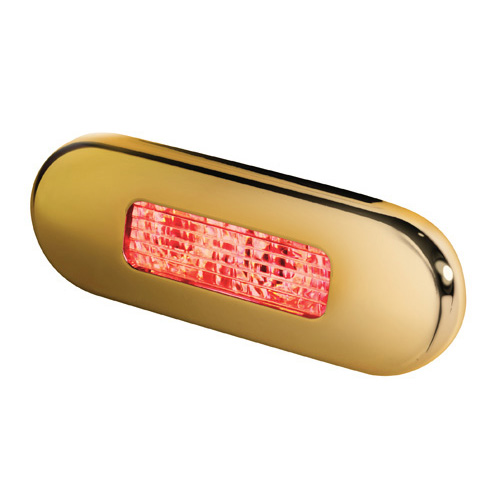 Hella Red Light LED Step Gold stainless steel rim Lamps 10-33V DC