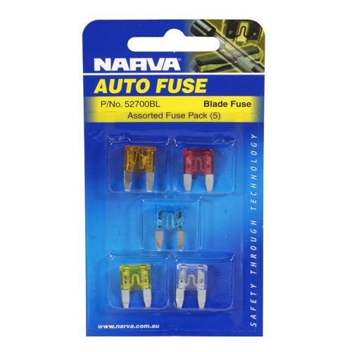 Narva Mini Blade Fuse Assortment - Pack of 5