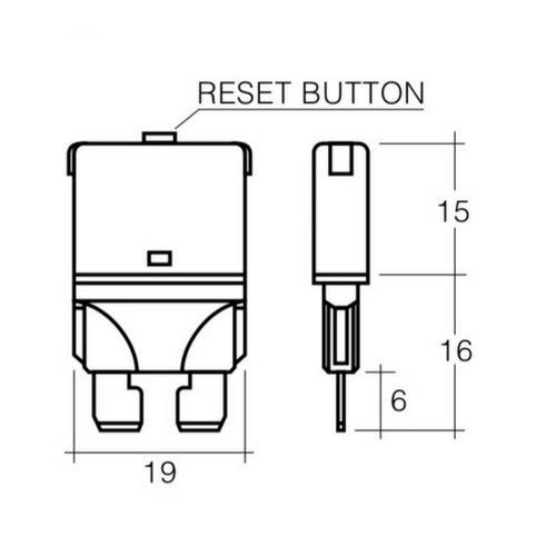 Narva 20 Amp Yellow Manual Resetting Circuit Breaker - Blister Pack of 1