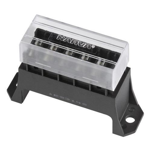 Narva 6-Way Standard ATS Blade Fuse Box (Raised Mount) - Blister Pack of 1