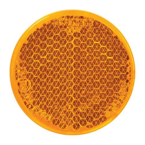 Narva Amber Retro Reflector 42mm dia. with Self Adhesive - Blister Pack of 2