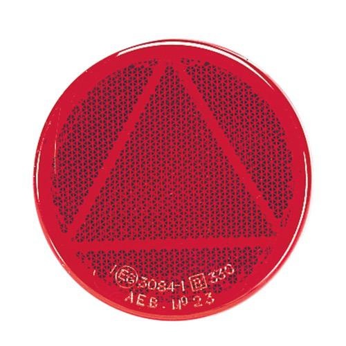 Narva Red Retro Reflector 65mm dia. with Self Adhesive- Blister Pack of 2