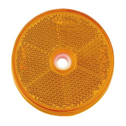 Narva Amber Retro Reflector 60mm dia. with Central Fixing Hole - Bulk Pack of 50