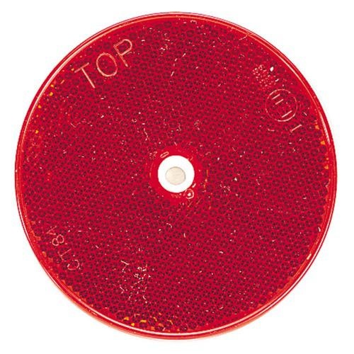 Narva Red Retro Reflector 80mm dia. with Central Fixing Hole - Bulk Pack of 50