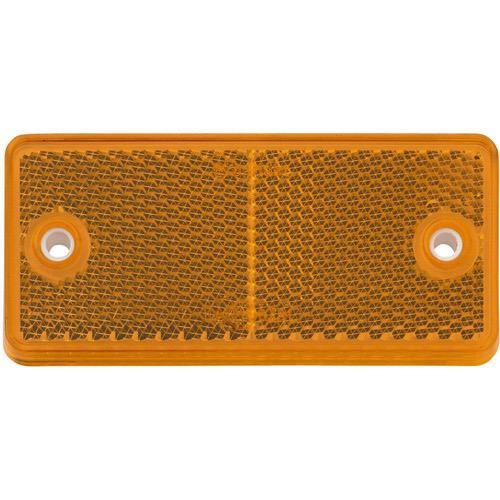 Narva Amber Retro Reflector 90 x 40mm with Dual Fixing Holes - Blister Pack of 2