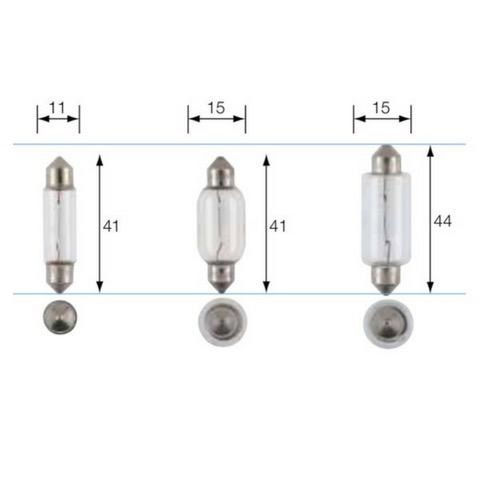 Narva 12V 10W SV8-5.8 Festoon Globe (Box of 10) - 11mm wide