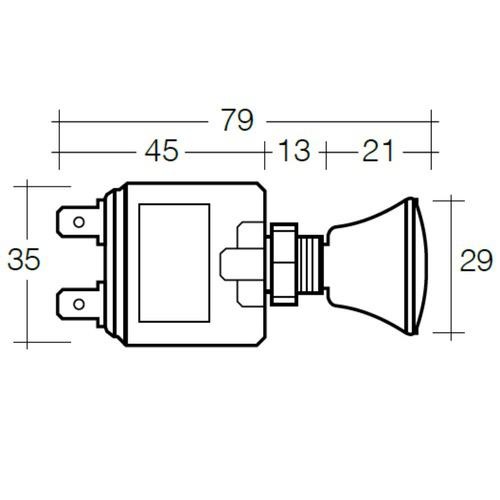 Narva Illuminated Off/On Push/Pull Switch with Red L.E.D - Blister Pack