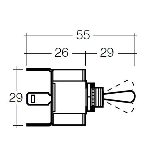 Narva Momentary (On)/Off/Momentary (On) Heavy-Duty Toggle Switch - 20A at 12V, 10A at 24V