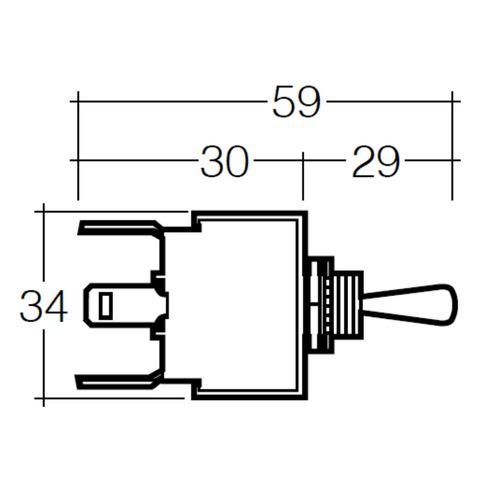 Narva On/Off/On Heavy-Duty Toggle Switch - 25A at 12V, 12.5A at 24V