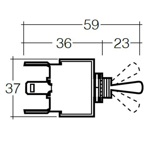 Narva Momentary (On)/Off/Momentary (On) Waterproof Heavy-Duty Toggle Switch - Blister Pack