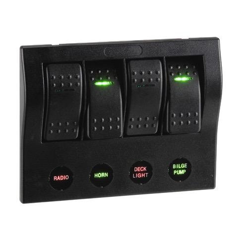 Narva 4-Way L.E.D Switch Panel with Circuit Breaker Protection