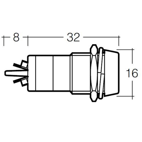 Narva 12V Chrome Pilot Lamp w/ L.E.D - 0.02A at 12V