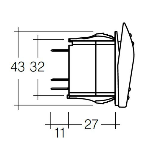 Narva 12/24V On/On L.E.D Illuminated Sealed Rocker Switch - Red