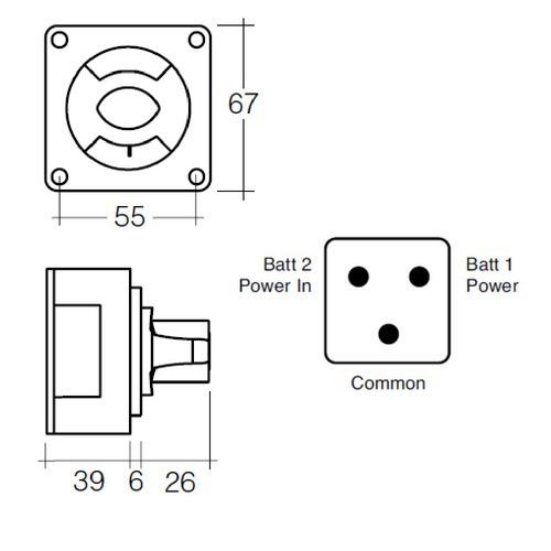 Narva Battery Master Switch, Rotary Style with 4 Positions