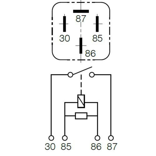 Narva 12V - 30A Normally Open 4 Pin - Reverse Pin Relay w/ Resistor Protection - Blister Pack