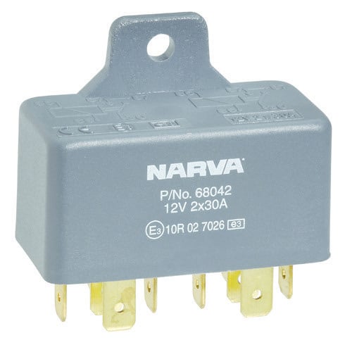 Narva 12V - 30/30A Normally Open 5 Twin Relay
