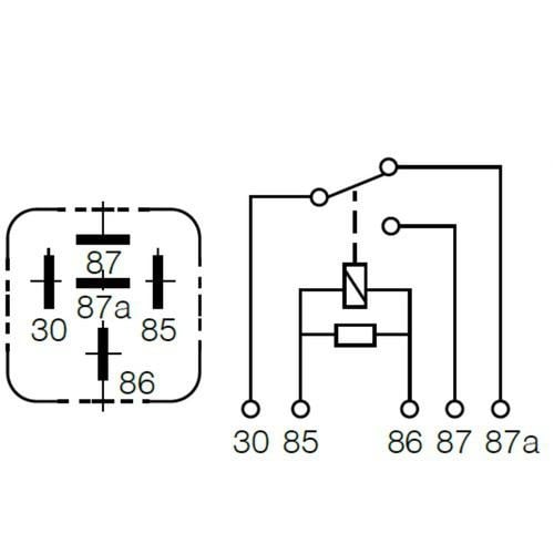 Narva 12V - 30A/20A Change-over 5 Pin Relay - Reverse Pin w/ Resistor