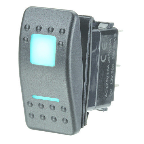 Narva 12/24V Off/On L.E.D Illuminated Sealed Rocker Switch - Blue