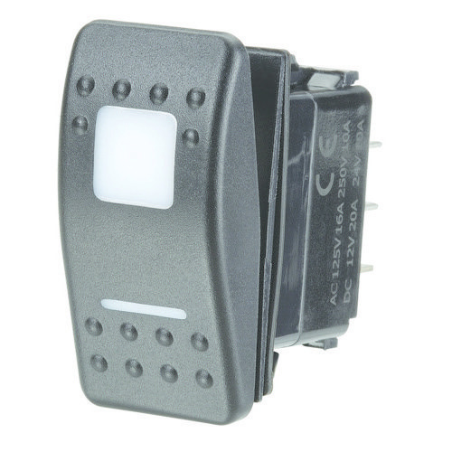 Narva 12/24V Momentary (On)/Off/Momentary (On) L.E.D Illuminated Sealed Rocker Switch - Red