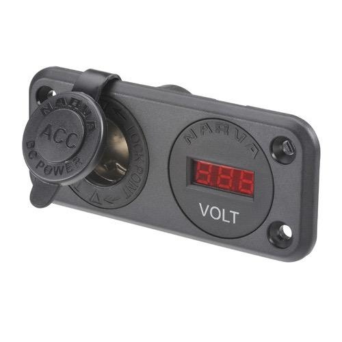 Narva Heavy-Duty Accessory Socket and 12/24V DC L.E.D Volt Meter